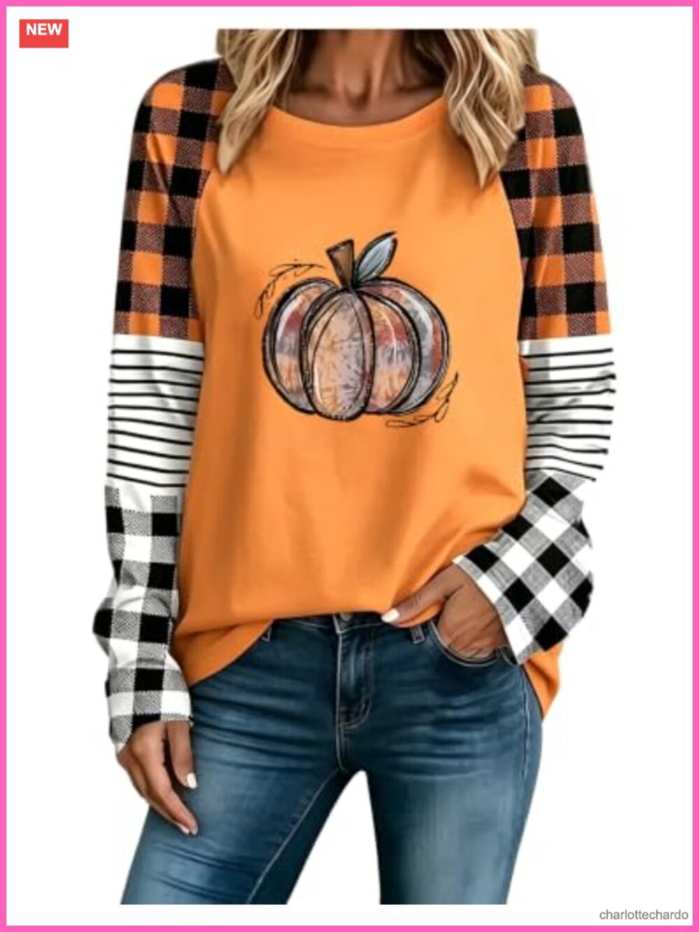 Plus Size Fall Graphic Tee Pumpkin Halloween Thanksgiving Pullover
